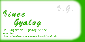 vince gyalog business card